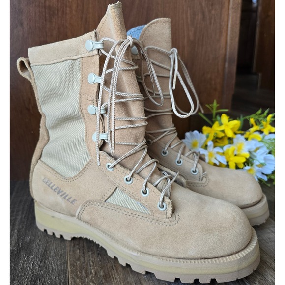 Belleville 790 Gore Tex Defense Tan Suede Leather Vibram Military Boots 07.0 R - Picture 1 of 12